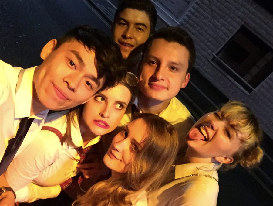 Deric and university friends on a night out at Lancaster, 2018
